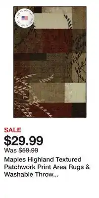 Kohl's Maples Highland Textured Patchwork Print Area Rugs & Washable Throw Rugs offer