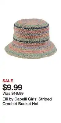 Kohl's Elli by Capelli Girls' Striped Crochet Bucket Hat offer