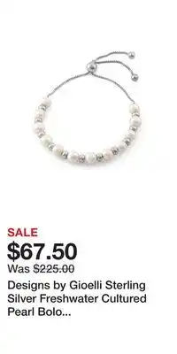 Kohl's Designs by Gioelli Sterling Silver Freshwater Cultured Pearl Bolo Bracelet offer