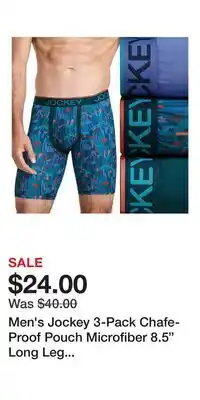 Kohl's Men's Jockey 3-Pack Chafe-Proof Pouch Microfiber 8.5 Long Leg Boxer Briefs offer