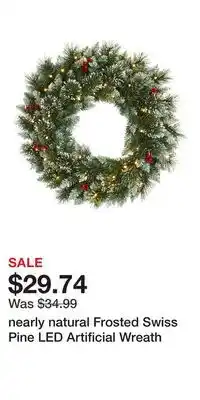 Kohl's nearly natural Frosted Swiss Pine LED Artificial Wreath offer