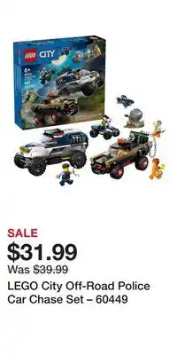 Kohl's LEGO City Off-Road Police Car Chase Set – 60449 offer