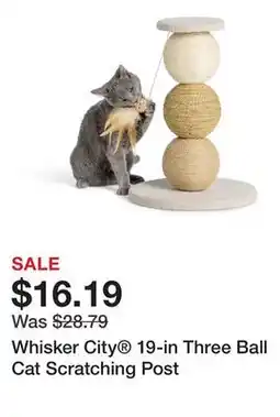 Petsmart Whisker City 19-in Three Ball Cat Scratching Post offer