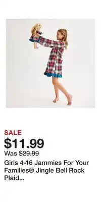 Kohl's Girls 4-16 Jammies For Your Families Jingle Bell Rock Plaid Nightgown & Matching Doll Gown offer