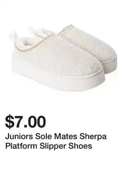 Five Below Juniors Sole Mates Sherpa Platform Slipper Shoes offer