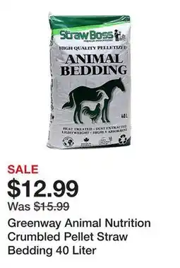Tractor Supply Company Greenway Animal Nutrition Crumbled Pellet Straw Bedding 40 Liter offer