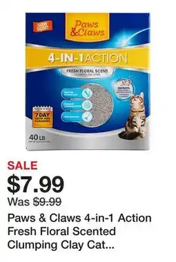Tractor Supply Company Paws & Claws 4-in-1 Action Fresh Floral Scented Clumping Clay Cat Litter offer