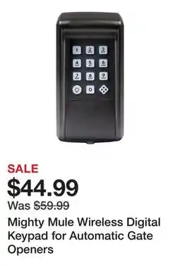 Tractor Supply Company Mighty Mule Wireless Digital Keypad for Automatic Gate Openers offer