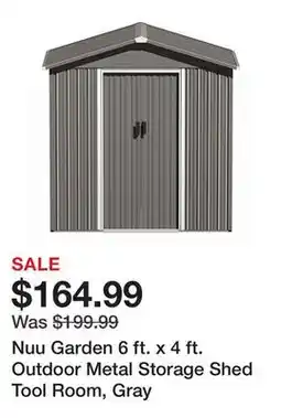 Tractor Supply Company Nuu Garden 6 ft. x 4 ft. Outdoor Metal Storage Shed Tool Room, Gray offer