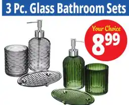 Ocean State Job Lot Clear Glass Bathroom Set 3pc offer