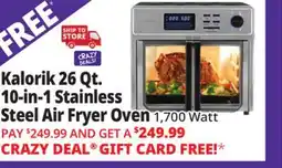 Ocean State Job Lot Kalorik 26-Quart Capacity 10-in-1 Stainless Steel Air Fryer Oven 1700 Watts offer