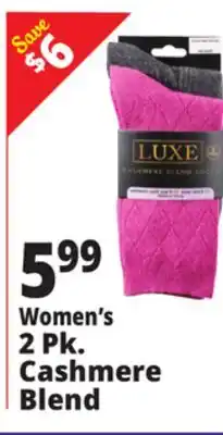 Ocean State Job Lot Luxe Women's Cashmere Blend Socks 2 Pack offer