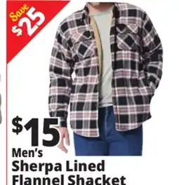 Ocean State Job Lot Men's Sherpa Lined Flannel Shacket offer