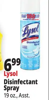 Ocean State Job Lot Lysol Crisp Linen Disinfectant Spray 19 oz offer