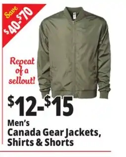 Ocean State Job Lot Men's Canada Gear Jackets Shirts & Shorts offer