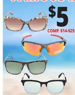 Ocean State Job Lot FAMOUS MAKER SUNGLASSES offer