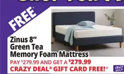 Ocean State Job Lot Zinus 8 Green Tea Memory Foam Mattress offer