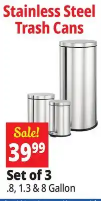 Ocean State Job Lot Stainless Steel Trash Cans offer