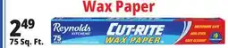 Ocean State Job Lot Reynolds Kitchens Cut-Rite Wax Paper 75 sq ft offer