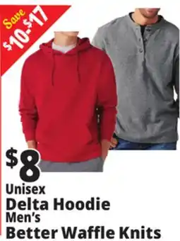 Ocean State Job Lot Unisex Delta Hoodie Men's Better Waffle Knits offer