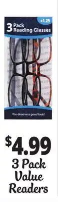 Ocean State Job Lot 3 Pack Value Readers offer