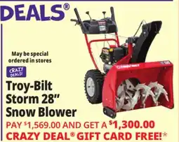 Ocean State Job Lot Troy-Bilt Storm 2890 Snow Blower Red/Black offer