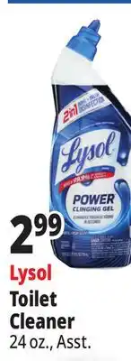 Ocean State Job Lot Lysol 2-In-1 Disinfecting Toilet Bowl + Brush Power Cleaning Gel 24 oz offer