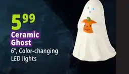Ocean State Job Lot Ghost Holding Pumpkin LED Ceramic offer