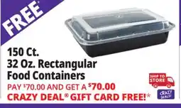 Ocean State Job Lot Rectangular Food Containers 32 oz 150 Pack offer
