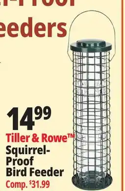 Ocean State Job Lot Tiller & Rowe Squirrel Proof Bird Feeder offer