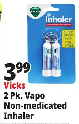 Ocean State Job Lot Vicks Non-Medicated Portable Nasal Inhaler 2 Count offer