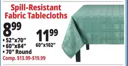 Ocean State Job Lot Spill-Resistant Fabric Tablecloths offer