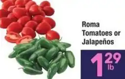 Albertsons Roma Tomatoes or Jalapeños offer