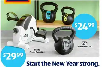 Aldi Crane Pedal Exerciser Or Crane 30-lb. Kettle Bell Set offer