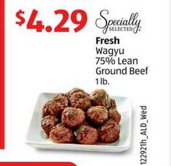 Aldi Fresh Wagyu 75% Lean Ground Beef offer
