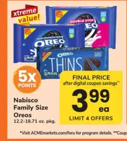 ACME Nabisco Family Size Oreos offer