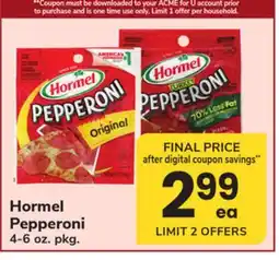 ACME Hormel Pepperoni offer