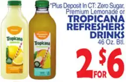 Bravo Supermarkets TROPICANA REFRESHERS DRINKS offer