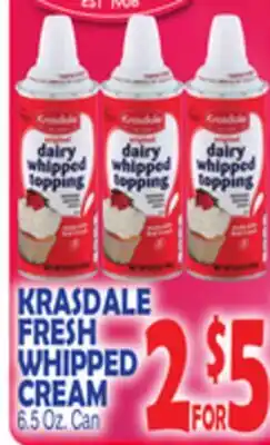 Bravo Supermarkets KRASDALE FRESH WHIPPED CREAM offer