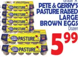 Bravo Supermarkets PETE & GERRY'S PASTURE RAISED LARGE BROWN EGGS offer