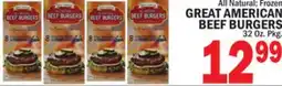 Bravo Supermarkets GREAT AMERICAN BEEF BURGERS offer