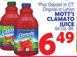 Bravo Supermarkets MOTT'S CLAMATO JUICE offer