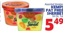 Bravo Supermarkets KEMPS FAT FREE SHERBET offer