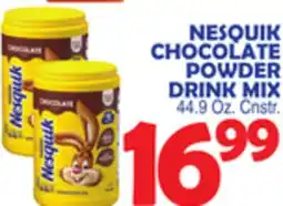 Bravo Supermarkets NESQUIK CHOCOLATE POWDER DRINK MIX offer