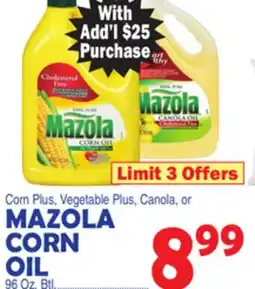 Bravo Supermarkets MAZOLA CORN OIL offer