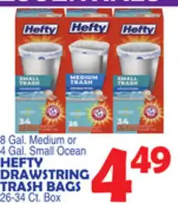 Bravo Supermarkets HEFTY DRAWSTRING TRASH BAGS offer