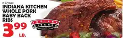 Bravo Supermarkets INDIANA KITCHEN WHOLE PORK BABY BACK RIBS offer