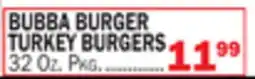 Bravo Supermarkets BUBBA BURGER TURKEY BURGERS offer