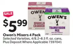 Stop&Shop Owen's Mixers 4 Pack offer