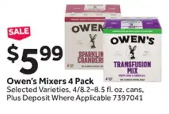 Stop&Shop Owen's Mixers 4 Pack offer